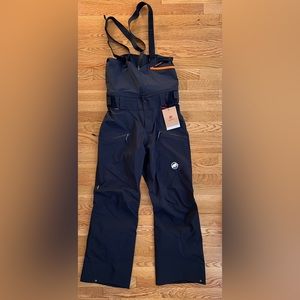 NWT Mammut Haldigrat HS Ski Pants Men // Waist 32, Black, Loose fit.